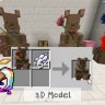 Minecraft 3D Dyeable Ornament Furniture ⊹ Carnation Teddy Bear + Carnation